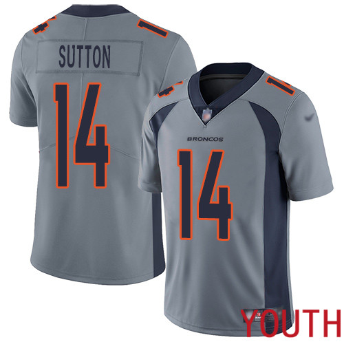 Youth Denver Broncos #14 Courtland Sutton Limited Silver Inverted Legend Football NFL Jersey->youth nfl jersey->Youth Jersey